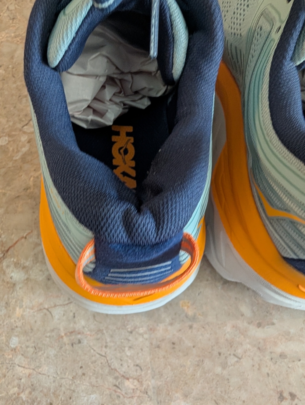 Hoka One One Bombi 7 Cushioned Running Shoes Navy/Light Blue Women's Size 8.5 - Picture 7 of 14
